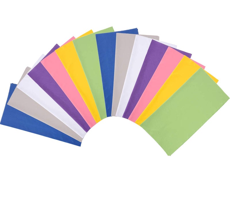 ColorYourLife 14-Pack Large Size (12x12 inches) Microfiber Cleaning Cloths for Laptop, Computer, Smart Phones, Tablets, Lenses, LCD Monitor, TV, Camera, Eye Glasses, Optics Etc - Image 1